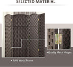 HOMCOM Room Divider, 4 Panel Folding Privacy Screen, 5.6' Tall Freestanding - Image 5