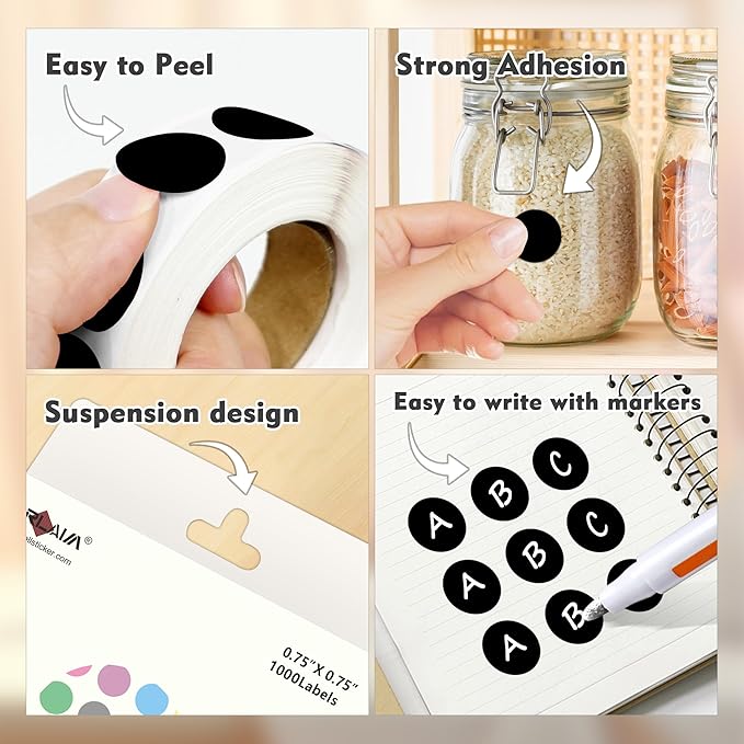 PARLAIM 3/4 Inch Round Permanent Adhesive Color-Code Dot Stickers, 10000 - Image 3