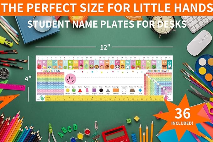WALENGIF 36 Pcs Desk Name Tags for Classroom - Image 2