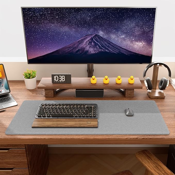 Auhoahsil Felt Desk Mat, Minimalist Large Mouse Pad XL 31.5 x 11.8 in, Desk Matt - Image 7
