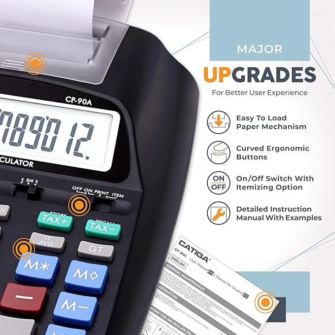 CATIGA New & Upgraded 2025 Printing Calculator Adding Machine 10 Key, Desktop - Image 2