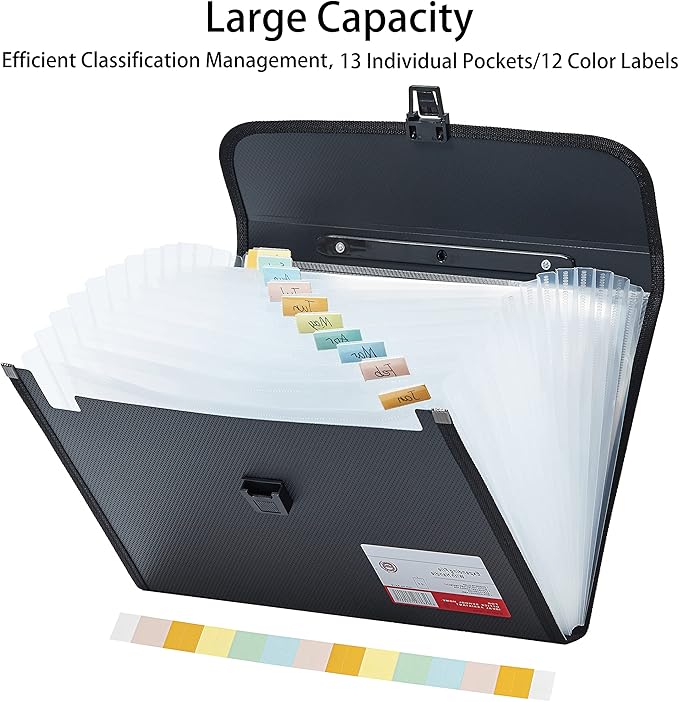 Legal Size 13 Pocket Accordian File Organizer Expanding File Folder - Image 3