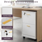 lavish home 2-drawer wooden file cabinet with lock, close-up detail