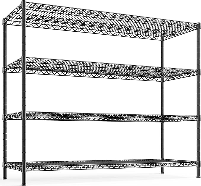 REIBII 2560LBS Storage Shelves 55.5"W Metal Shelving Unit 4 Tier Wire Shelving by REIBII