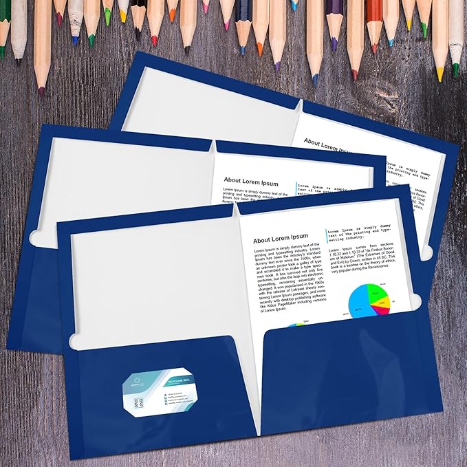 Yeaqee 100 Pack 2 Pockets Glossy Laminated Paper Folder First Day of School - Image 5