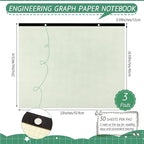 Fainne 3 Pcs Large Engineering Graph Paper Grid Graph Paper Pad Giant Drafting - Image 2