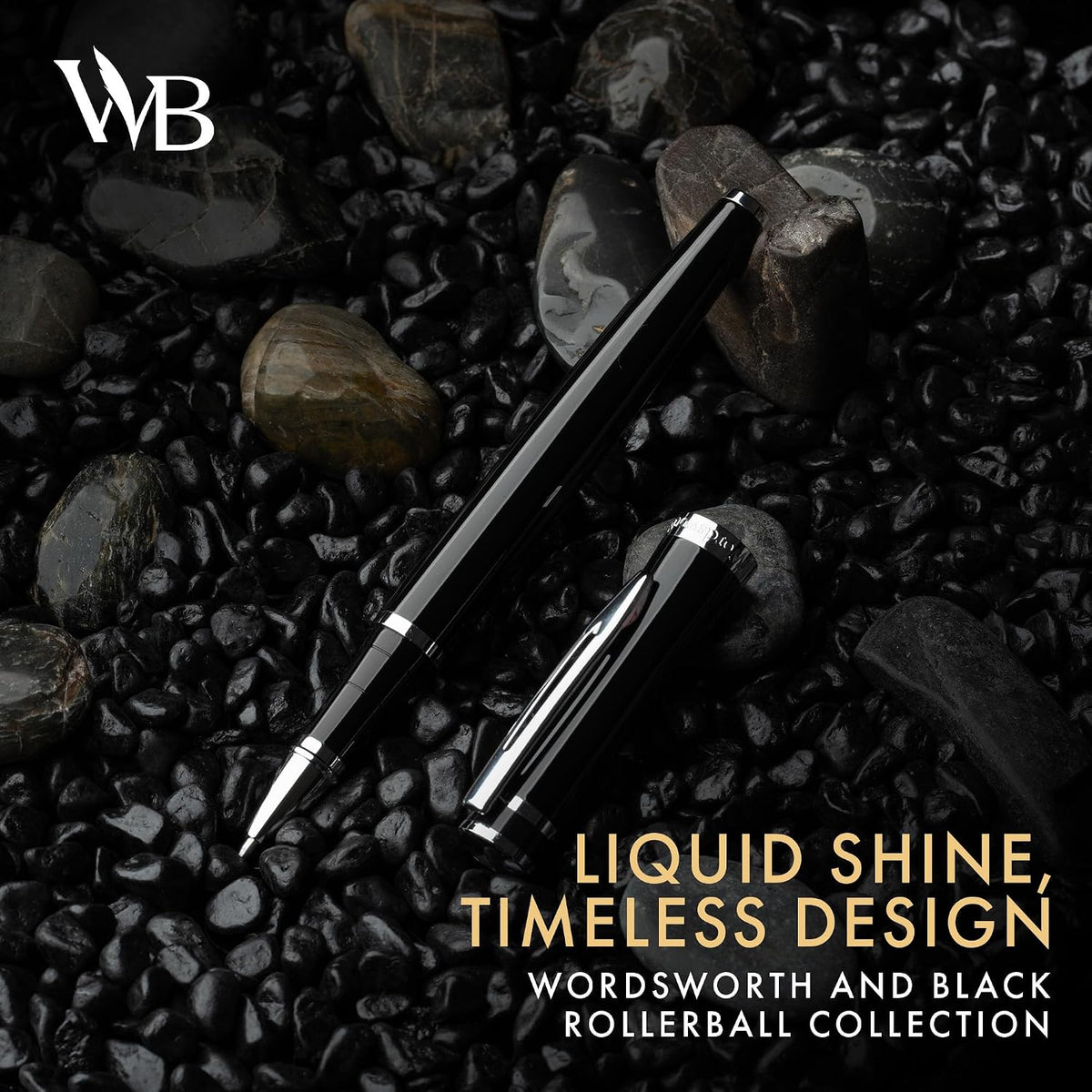 Wordsworth & Black Luxury Refillable Rollerball Gift Pen for Writing, Black
