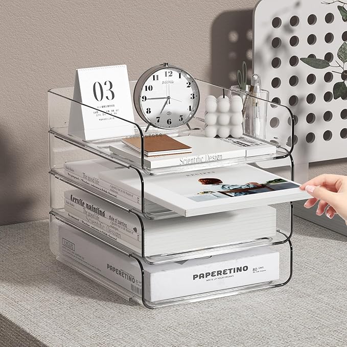 FANXIYQ 4-Tier Acrylic Paper Tray Organizer - Image 6