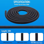 Flauzmann 1/2" Braided Cable Sleeve - 10Ft Cat Cord Protector Split Wire Loom - Image 2