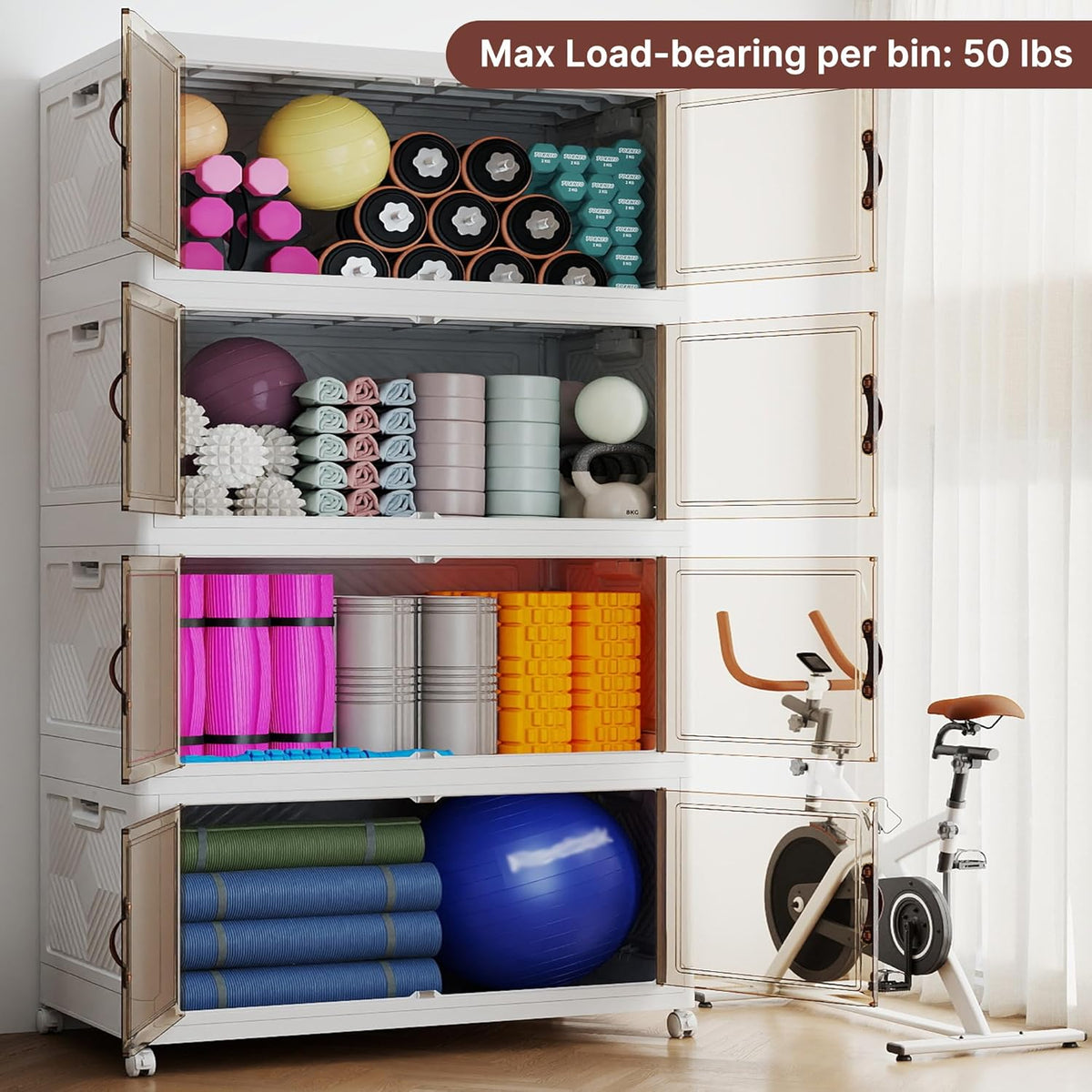 752QT Extra Large Stackable Storage Bins with Lids & Wheels