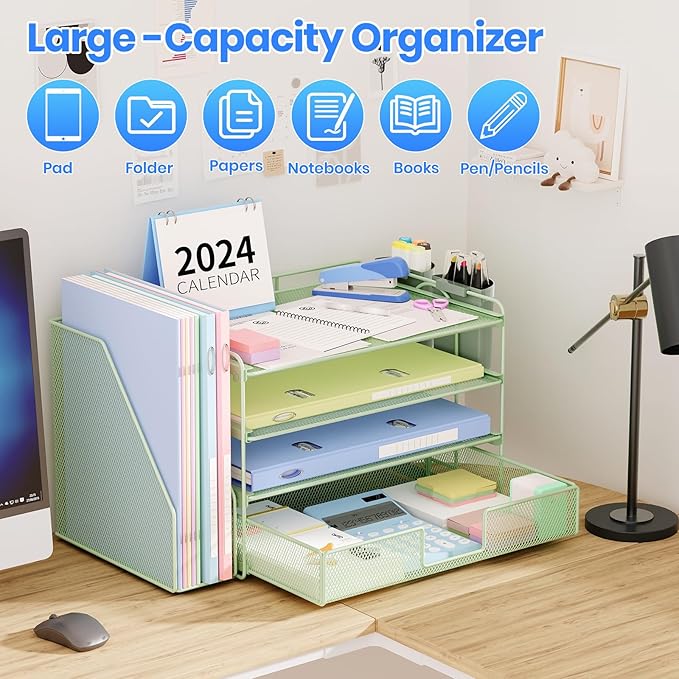 OPNICE Desk Organizer, 4-Tier Desktop File Organizer - Image 6