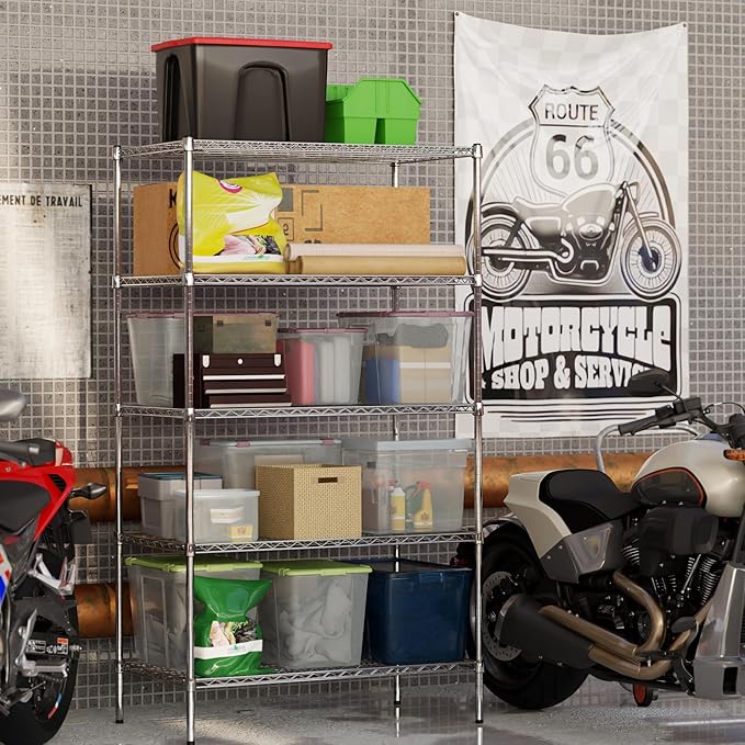 Regal Altair 24" Deep x 42" Wide x 74" Height Wire Shelving Kit | 5-Tier | NSF - Image 5