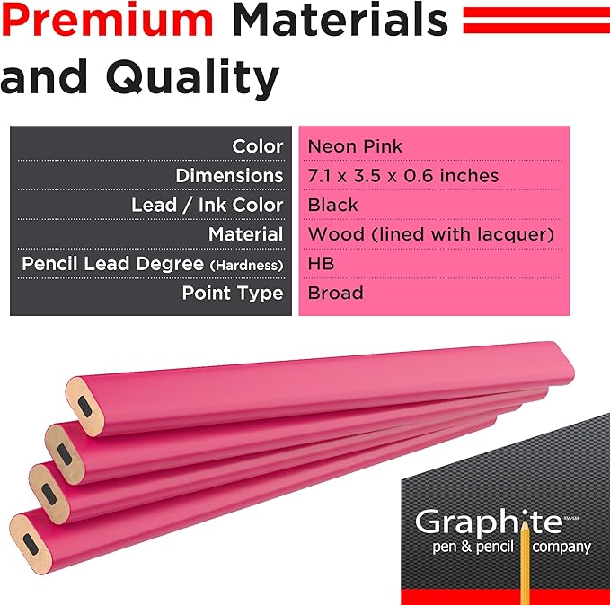 GRAPHITE Hard Lead Carpenter Pencils Bulk - Image 2