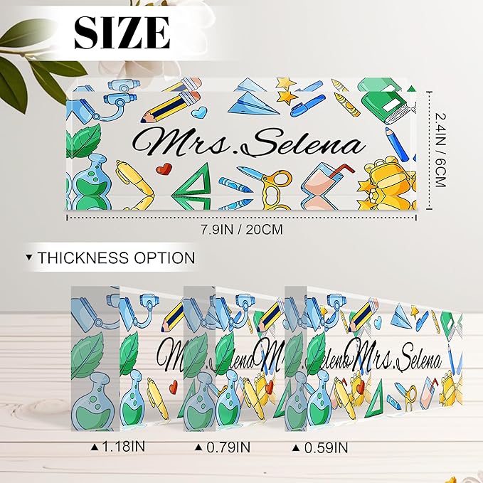 Personalized Name Plate for Desk, Custom Acrylic Desk Name Sign, Office - Image 3