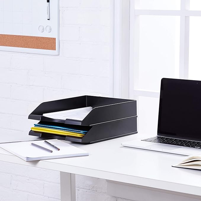 Amazon Basics Rectangular, Stackable Office Letter Organizer Desk Tray - Image 5