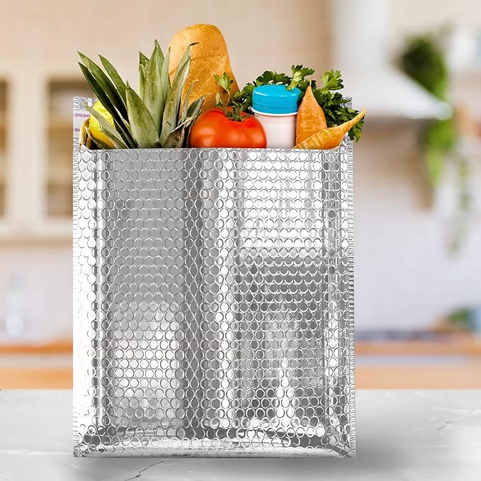Amiff Silver Thermal Bubble Mailer, 15 x 17 Inches. 100 Pack Metallic Bubble - Image 6