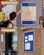 Mifuro 36"x24" Enclosed Bulletin Board, Lockable Weather-Resistant Aluminum - Image 8