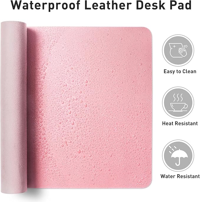 Aothia Faux Leather Desk Mat – Large Mouse Pad, Non-Slip PU Leather Blotter - Image 6