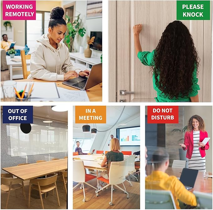 2PK Office Door Signs 5 Options Do Not Disturb, Please Knock, In A Meeting - Image 4