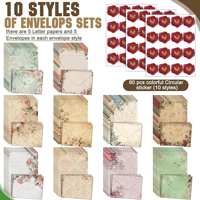 TaoBary 160 Pcs Stationery Paper Set 50 Double Sided Stationery Papers - Image 4