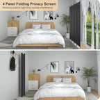 Kecreque Room Divider 4 Panel Partition Room Dividers & Folding Privacy Screens - Image 4