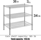 Regal Altair 21" Deep x 36" Wide x 34" Height Wire Shelving Kit | 3-Tier | NSF - Image 3