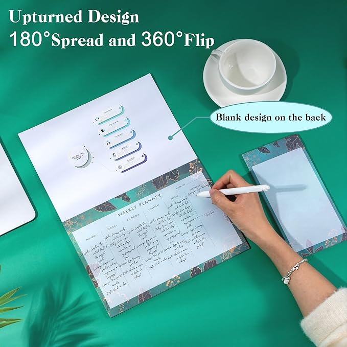 Undated Weekly Planner Notepad 10x7 To Do List Note Pad 52 Weekly Desk Planner - Image 3