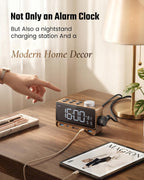 superdanny alarm clock with pd 20w, 4 usb shown in use