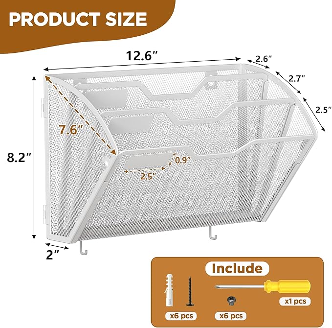 Docnest 3 Tier Mesh Wall File Holders - Image 2