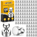 Grtard 100 Pack Magnetic Push Pins, Fridge Magnets by Grtard