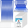 100 Pcs Clear Vertical Badge Id Card and 100 Pcs Lanyard, Reusable Lanyards by Orcielo