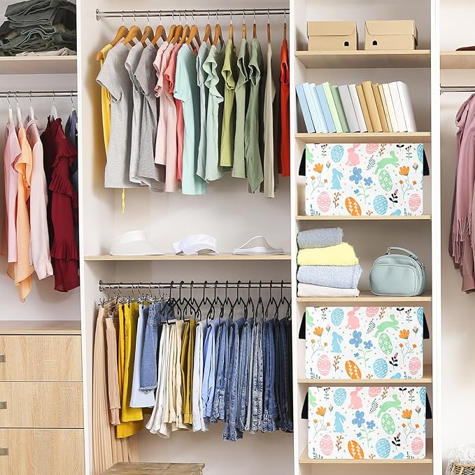 FUULOXE Storage Bin for Shelves Rectangle Closet Baskets Foldable Box - Image 6