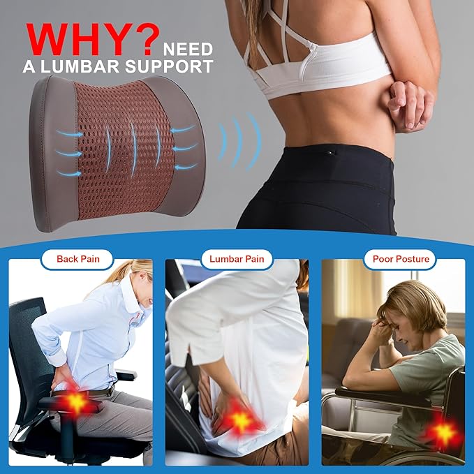 Lofty Aim Memory Foam Lumbar Support Cushion Relieves Lower Back Pain - Image 3