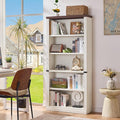 RWYHG 70" White Tall Bookshelf, 5-Tier Thick Wooden Book Shelf by RWYHG