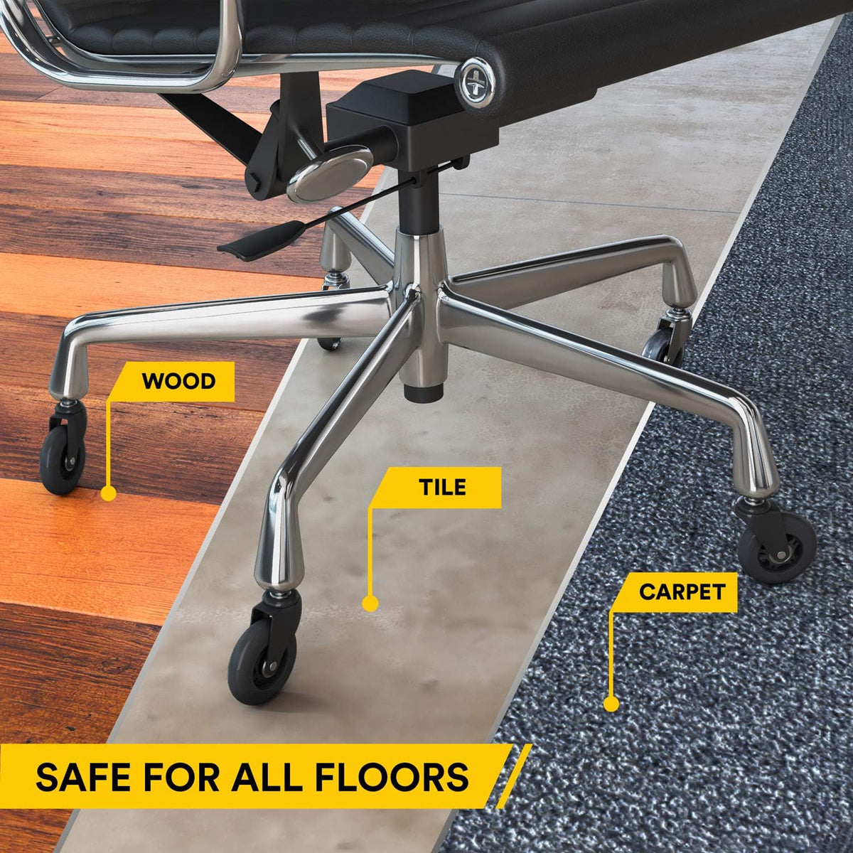 Office Chair Wheels | FIT IKEA Chairs ONLY| Soft 3" Computer Chair Caste...