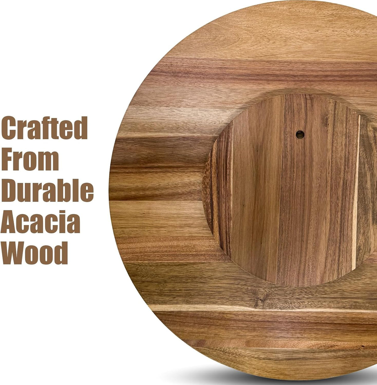 20'' Acacia Wooden Lazy Susan for Table Top,Large Lazy Susan for Dini...
