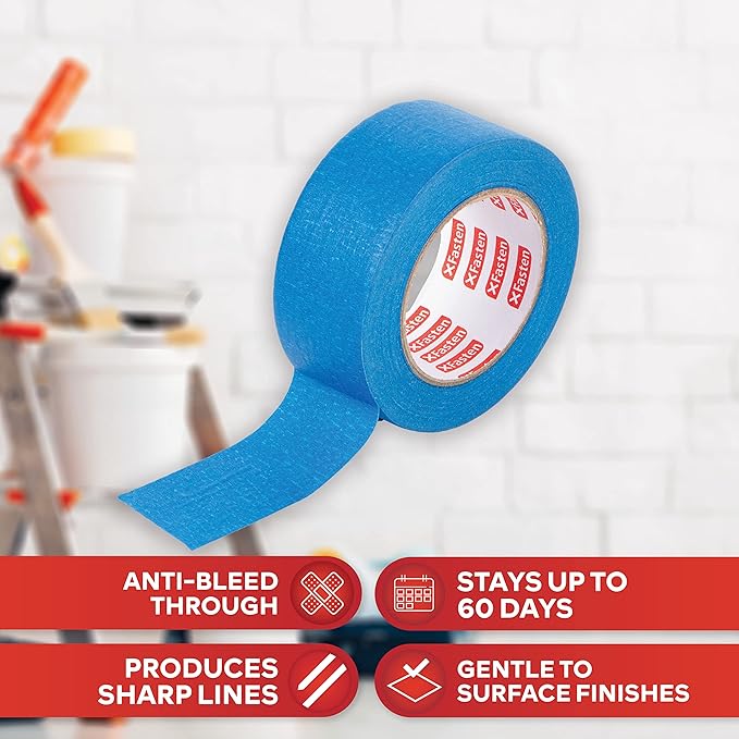 XFasten Professional Blue Painters Tape 2.5-Inches x 60-Yards Blue Painters - Image 2