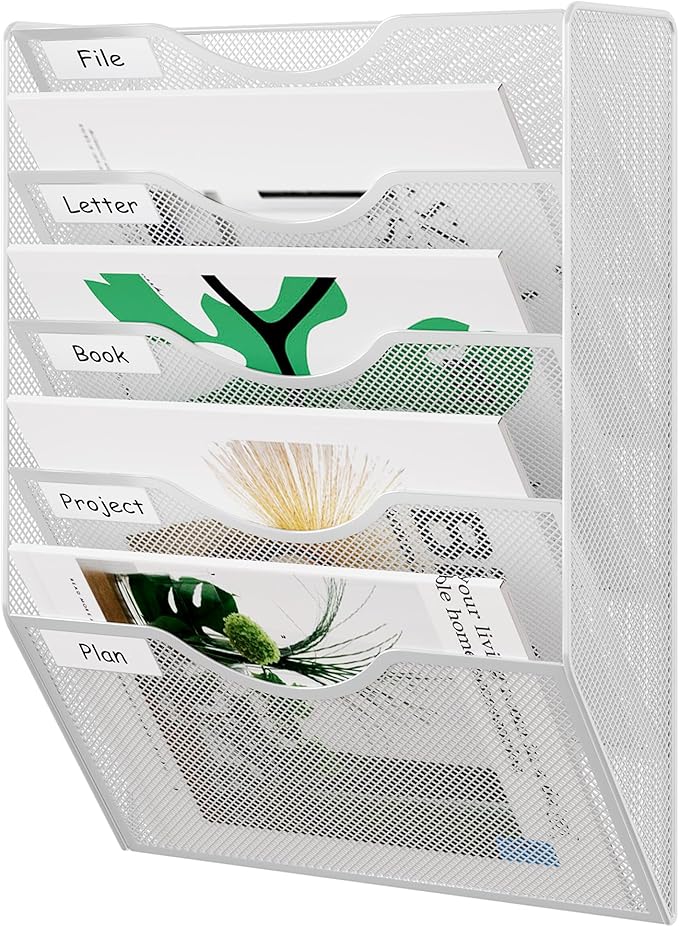 EasyPAG 5 Pocket Mesh Wall File Organizer, Hanging Paper Folder Holder - Image 2