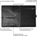 LEATHER VILLAGE Portfolio Professional Organizer – Carbon Fiber Genuine Leather - Image 3