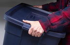 Rubbermaid Roughneck Tote 25 Gal, 4 Pack, Made in USA, Dark Indigo Metallic - Image 4