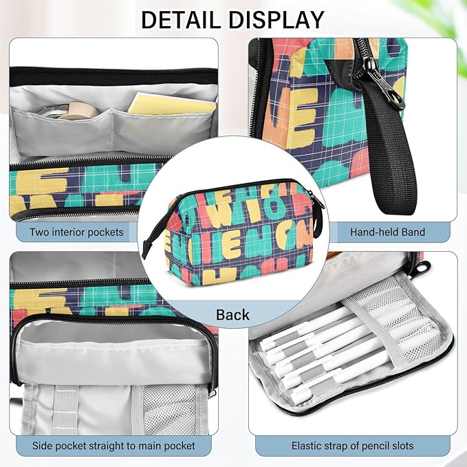 Bolaz Big Capacity Pencil Pen Case Pouch Bag School College Office Organizer - Image 4