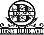 Personalized House Number Monogram Sign, Custom Address Sign by HYTSIGN
