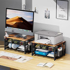 Marbrasse Wood Printer Stand for Desk, 2-Tier Desktop Printer Table for Home - Image 4