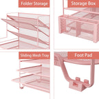 simple trending 7 tier desk file organizer, letter, side view
