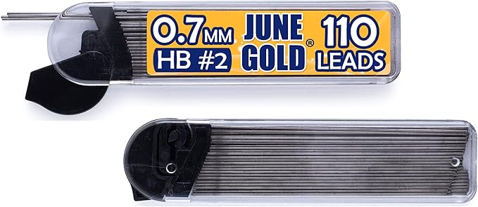 June Gold 8 Pack 0.7 mm HB #2 Mechanical Pencils, Extra Long Spin Eraser - Image 5
