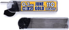June Gold 8 Pack 0.7 mm HB #2 Mechanical Pencils, Extra Long Spin Eraser - Image 5