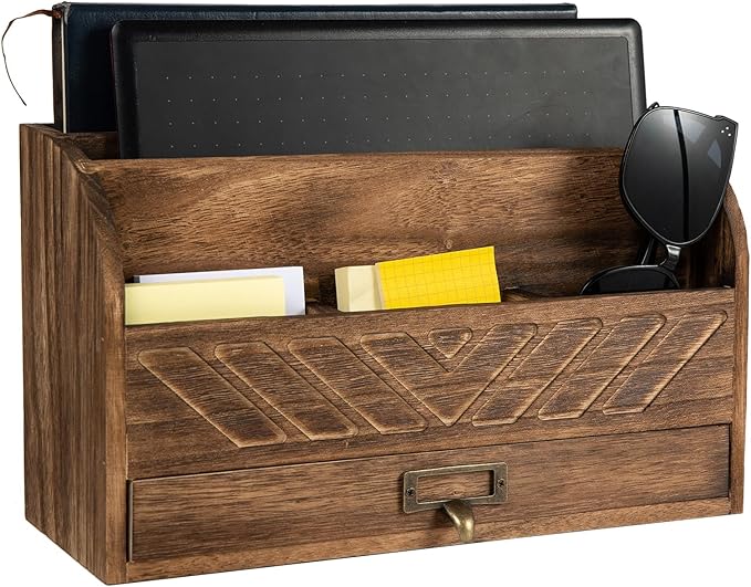 VERGOODR Solid Wooden Desk Drawer Organizer Desktop File Sorter, Desktop Mail by VERGOODR