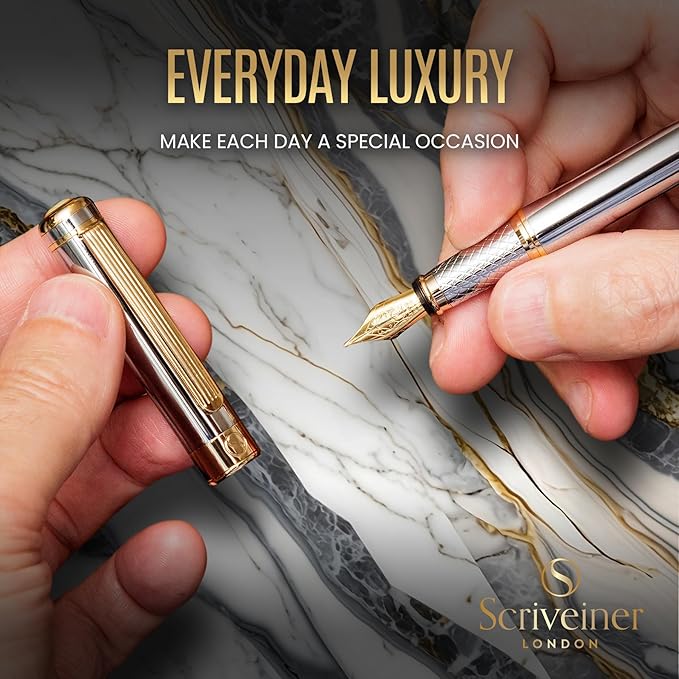 Scriveiner Silver Chrome Fountain Pen - Image 7