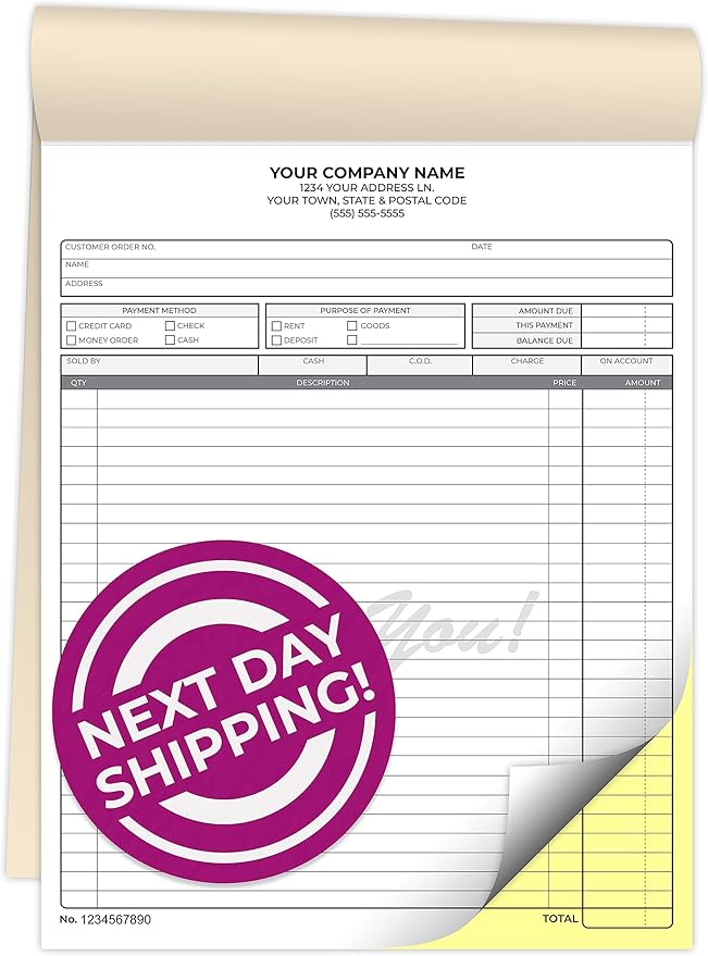 Custom 8.5" x 11" Carbonless NCR Books in 2-Part Duplicate Invoices, Work Orders by PrintPPS