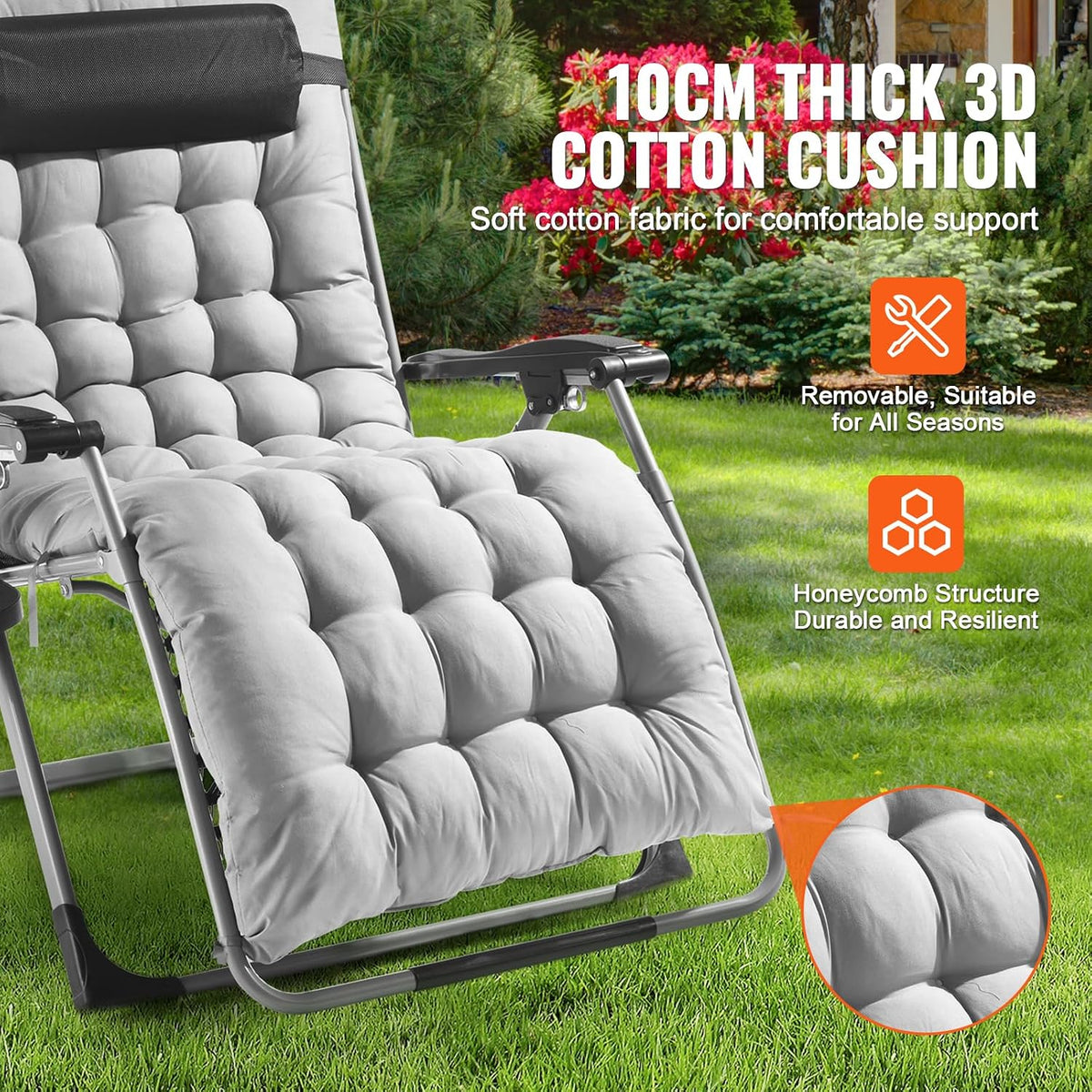 VEVOR Zero Gravity Chair, 33 inch Zero Gravity Recliner Lounge Chair for Indo...